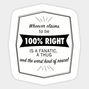 100% Right Sticker